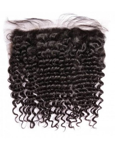 Mèches brésiliennes lace frontal deep curly 12"