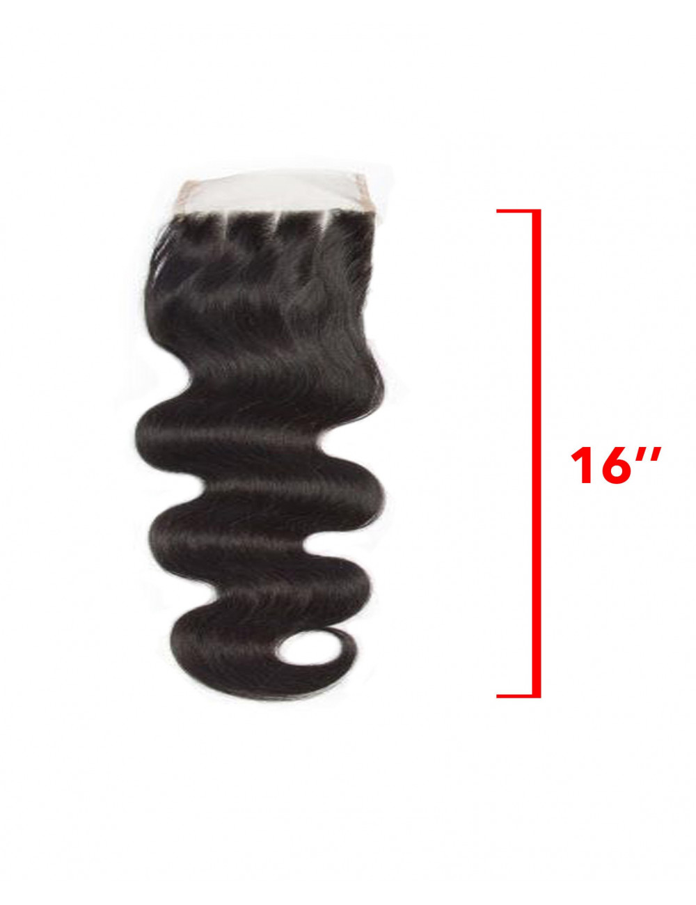 Mèches Peruviennes Closure Ondulée 3 Raies 16"