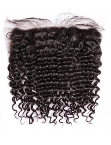 Mèches indiennes lace frontal bouclée Deep Curly 12"