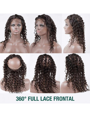 Lace 360° bouclé Deep Curly indien 16"