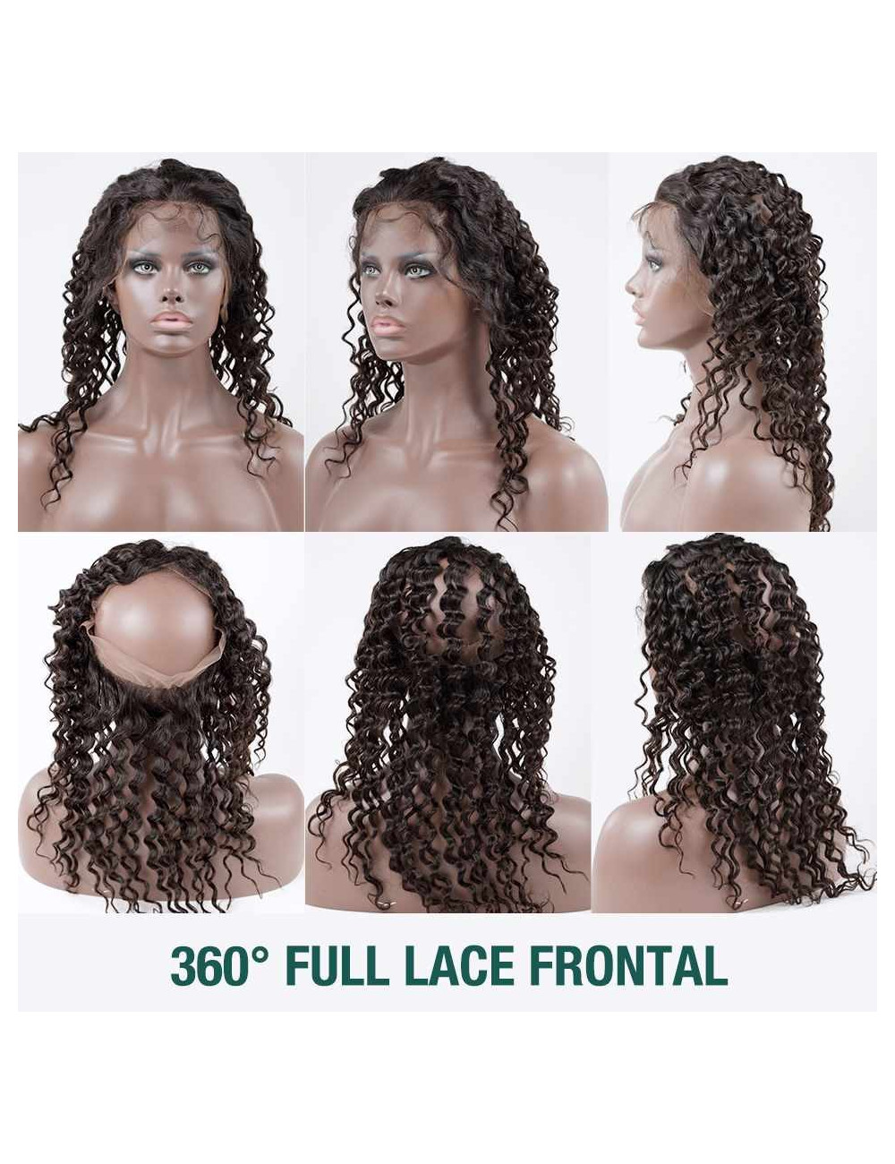 Lace 360° bouclé Deep Curly indien 16"