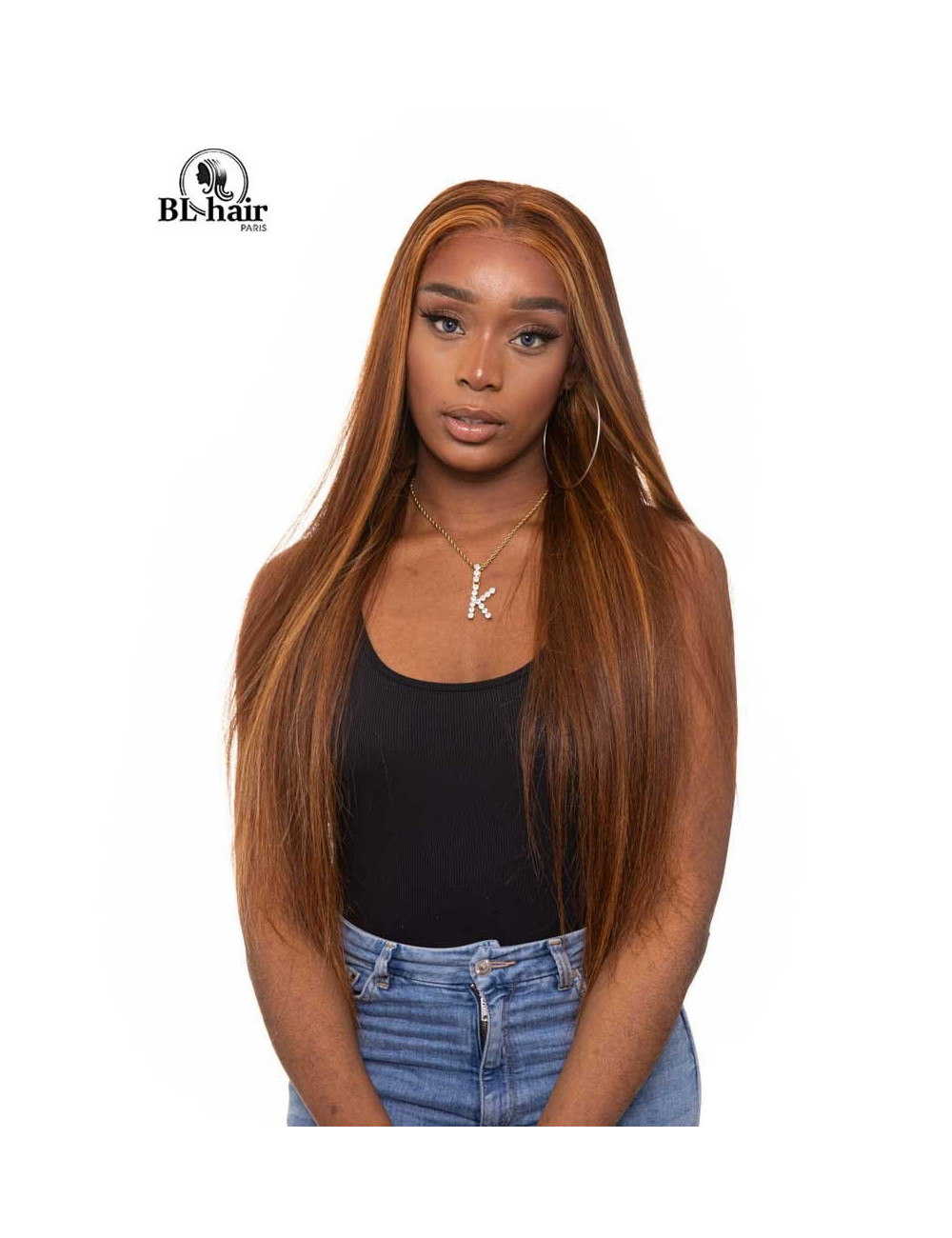 Perruque lisse 32 pouces Miel Lace Frontal 360 