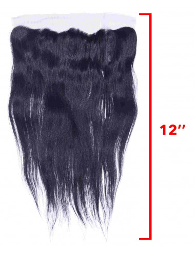 Mèches indiennes lace frontal lisse 12"